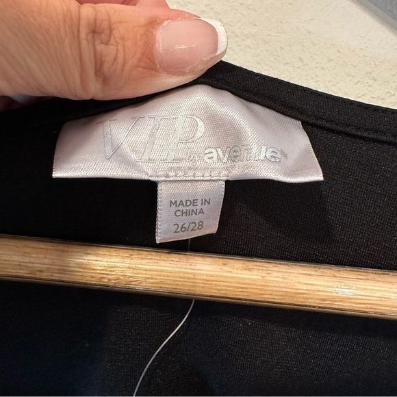 Avenue Black Long Ponte Colorblock Cardigan Duster Jacket Womens Plus Size 26/28 - Picture 8 of 12